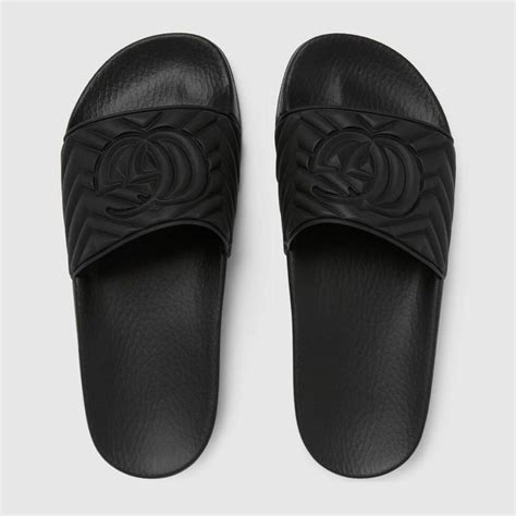 gucci women's matelassé rubber slides